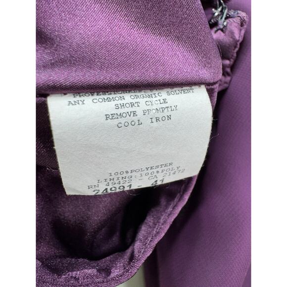 VTG Y2K Jessica McClintock Empire Dress 12 Plum Halter Chiffon Prom Bridesmaid - Picture 13 of 16